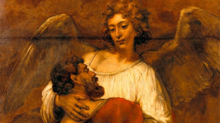 «Jakob slåss med en engel» av Rembrandt